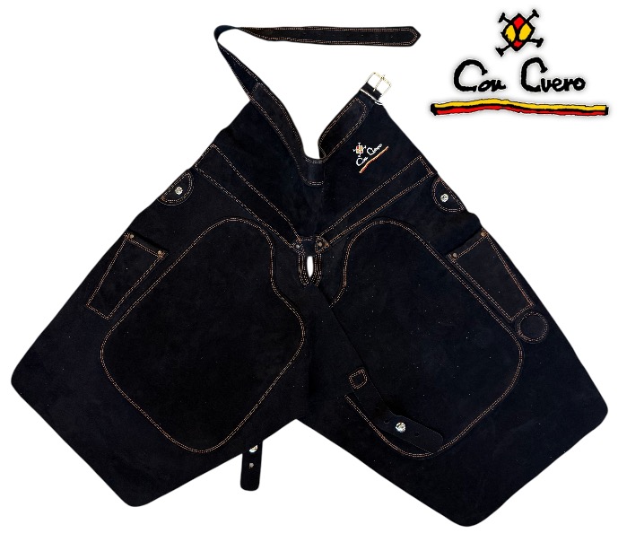 Con Cuero Grembiule Classico  Serraje Nero Lungo 15543