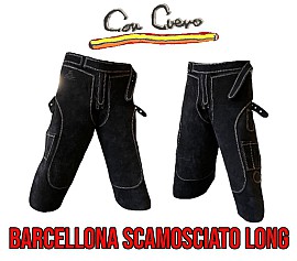 Con Cuero Grembiule Scamosciato Nero Barcellona