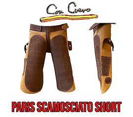 Con Cuero Grembiule Scamosciato Paris Short