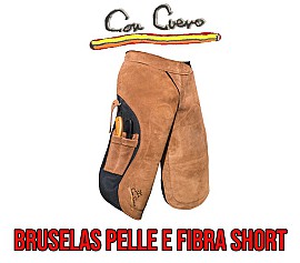 Con Cuero Grembiule Bruselas Pelle e Fibra Corto
