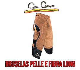 Con Cuero Grembiule Bruselas Pelle e Fibra Lungo