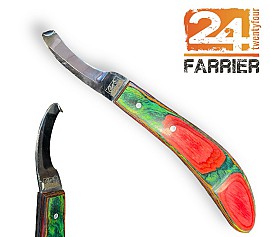 24 Farrier Coltello da Maniscalco Sinistro Cut point Lama Classica Dritta