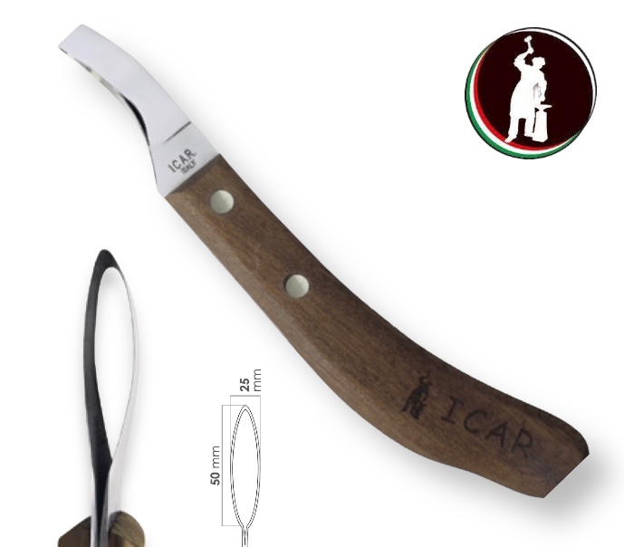 Icar COLTELLO Loop Classico Manico in Mogano 50mm.