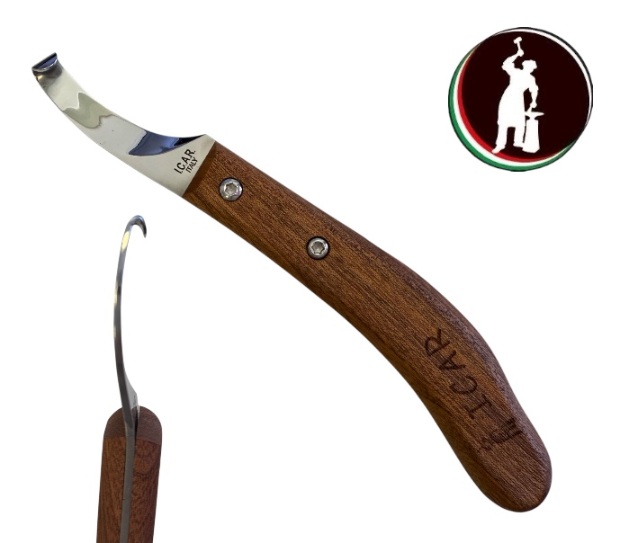 Icar COLTELLO lama INTERCAMBIABILE Manico in Mogano Classico SINISTRO