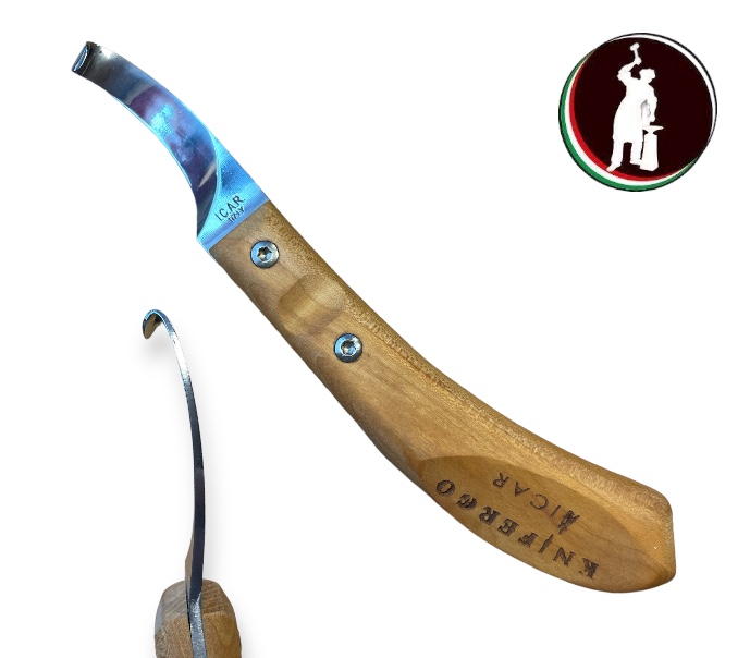 Icar COLTELLO- KNIFERGO Lama Classica Destra INTERCAMBIABILE manico in Ciliegio