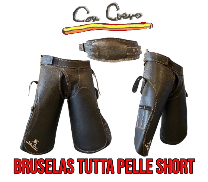 Con Cuero Grembiule Bruselas Tutta Pelle short
