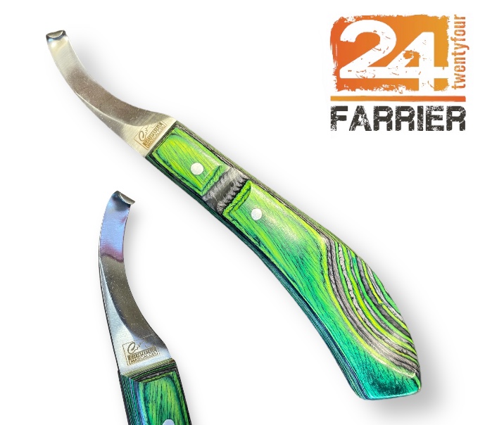 24 Farrier Coltello da maniscalco Sinistro Cut point Lama Classica Manico Ergonomico